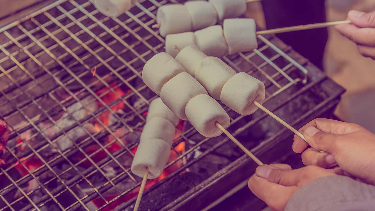 Marshmallow grillen - der Hit für Kids im Winter - am Griller