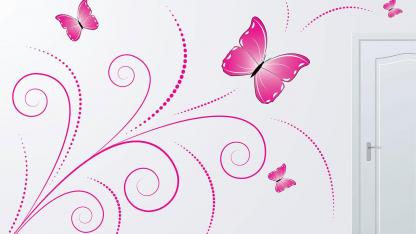 Neuer Trend für Zuhause - Wandtattoos ? - rosa Schmetterling