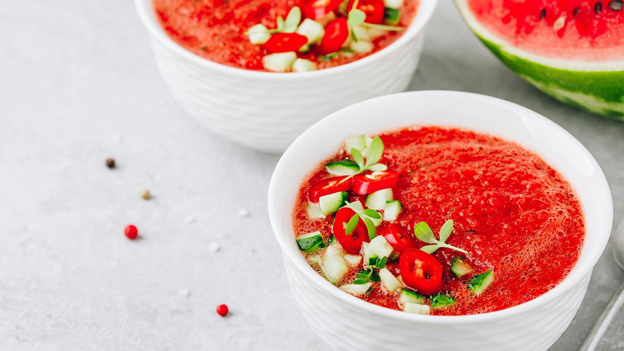 Food Trend - Gazpacho Rezepte / Gazpacho mit Wassermelone 